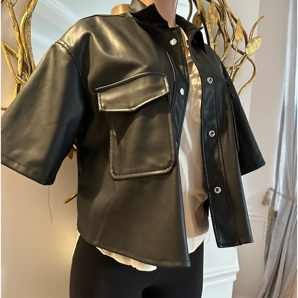 Vigoss Button Down Pleather Jacket - image 7